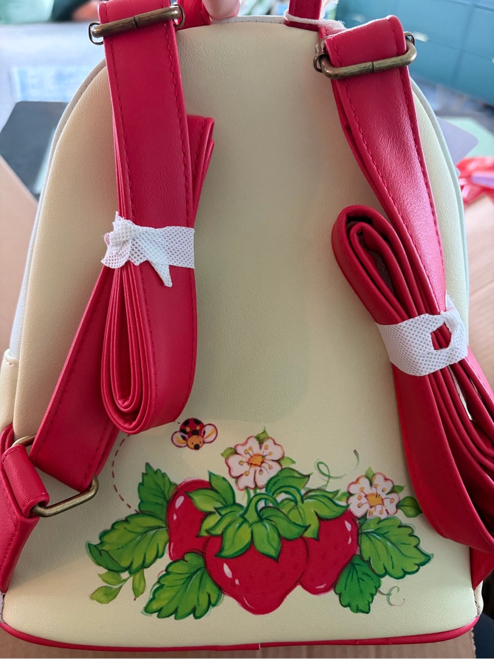 Loungefly Strawberry Shortcake White Pink Red Mini Backpack - Picture 2 of 5